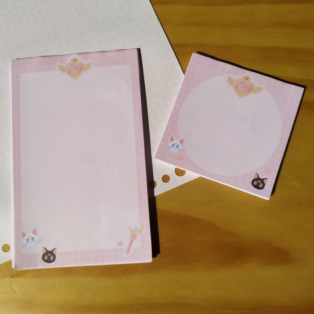 Bloco De Notas Sailor Moon Quadrado Folhas Shopee Brasil