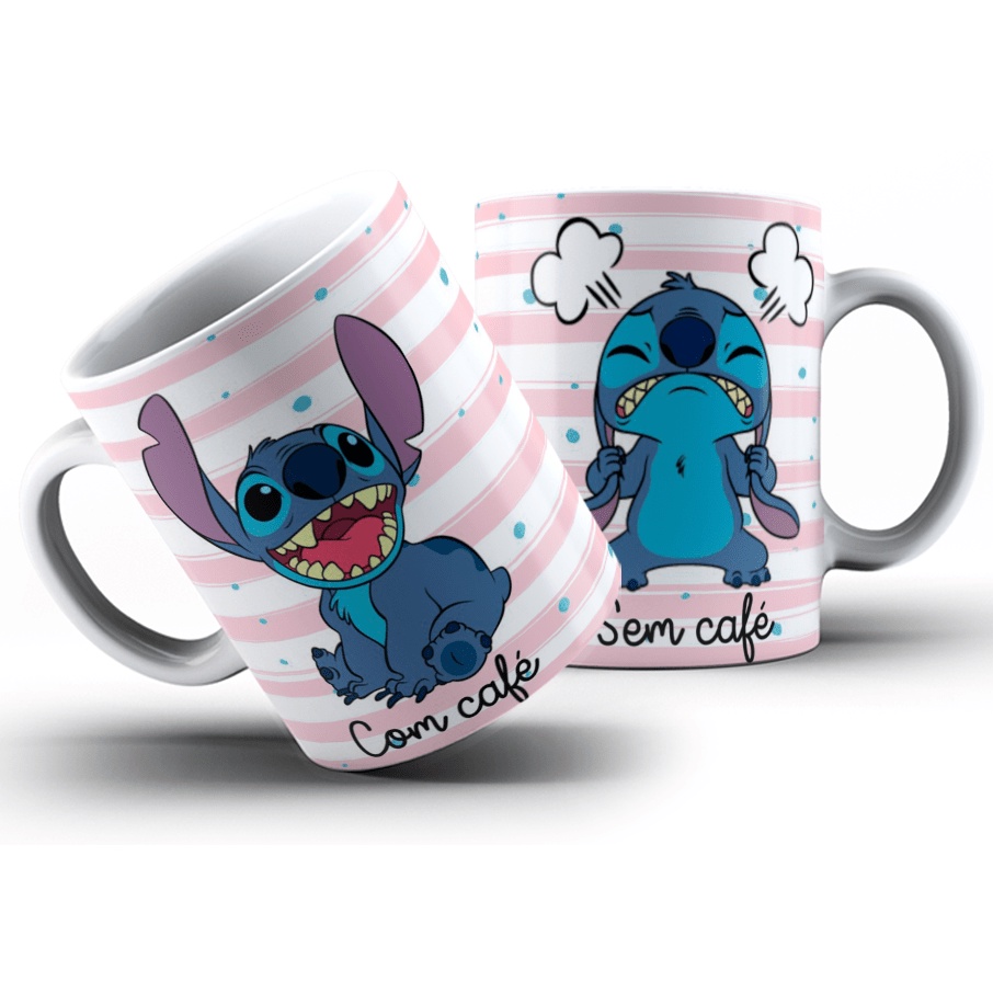 Caneca Lilo e Stich Café e Sem Café Shopee Brasil