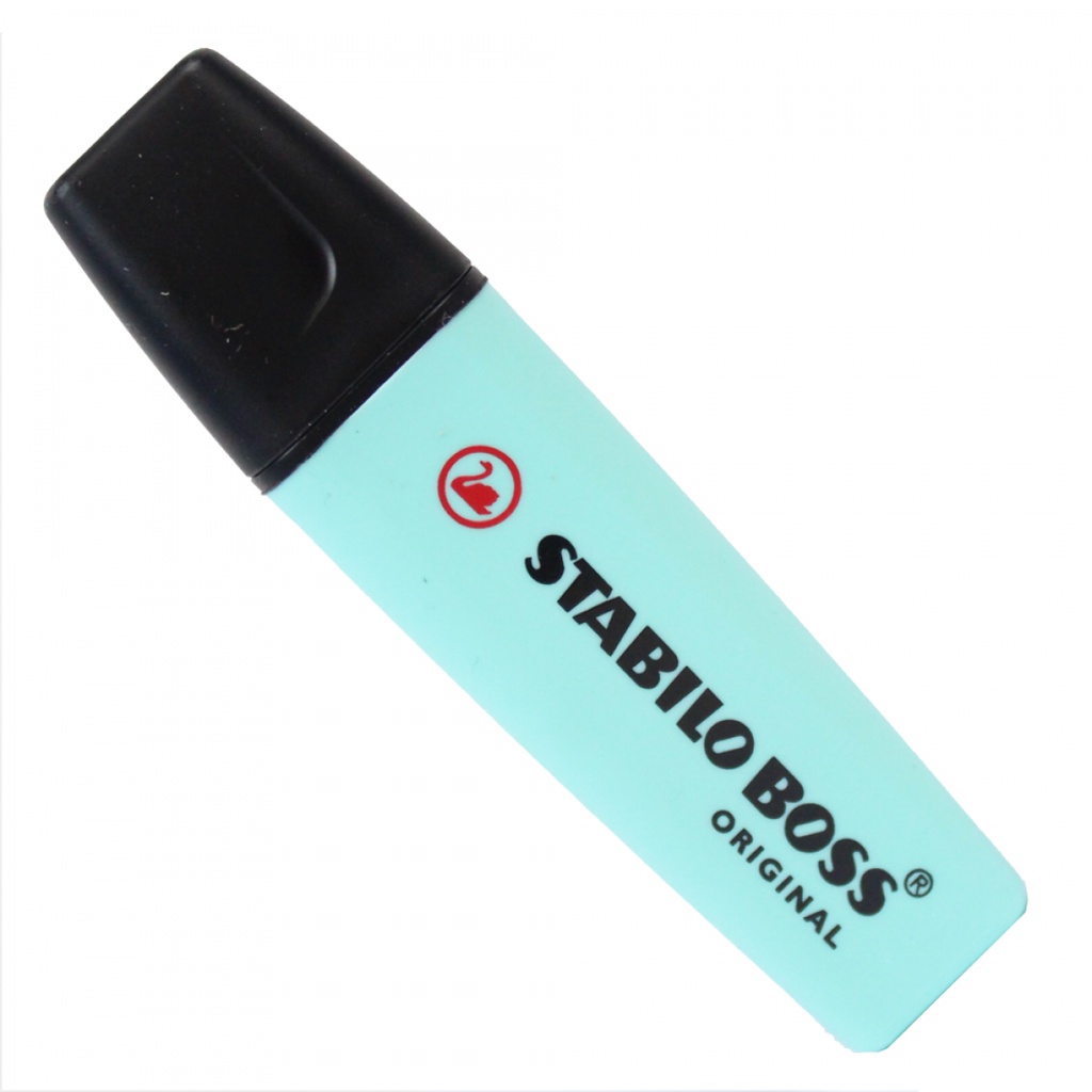 Caneta Marca Texto Stabilo Boss Original Azul Pastel Shopee Brasil