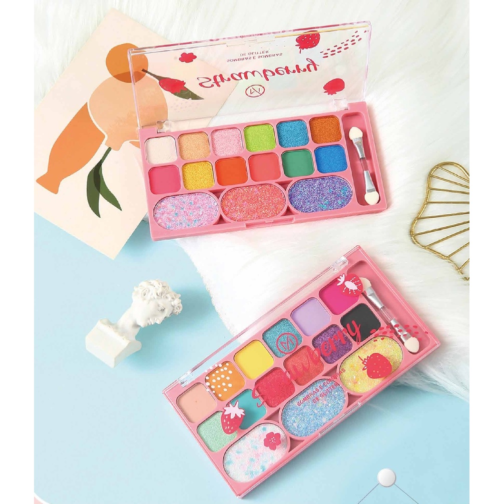 Paleta De Sombras E Glitters Flocado Mylife My8508 Shopee Brasil