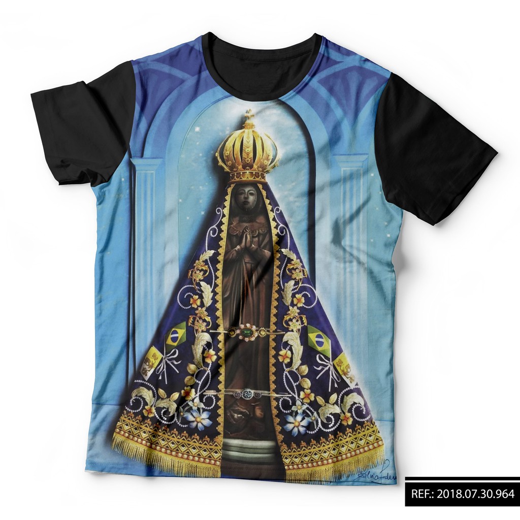 Camiseta estampada Nossa Senhora da Aparecida cristã linda