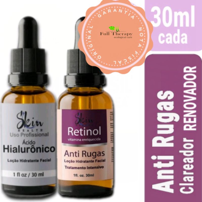 Combo Retinol E Cido Hialur Nico Clareia Anti Rugas E Idade Preenche