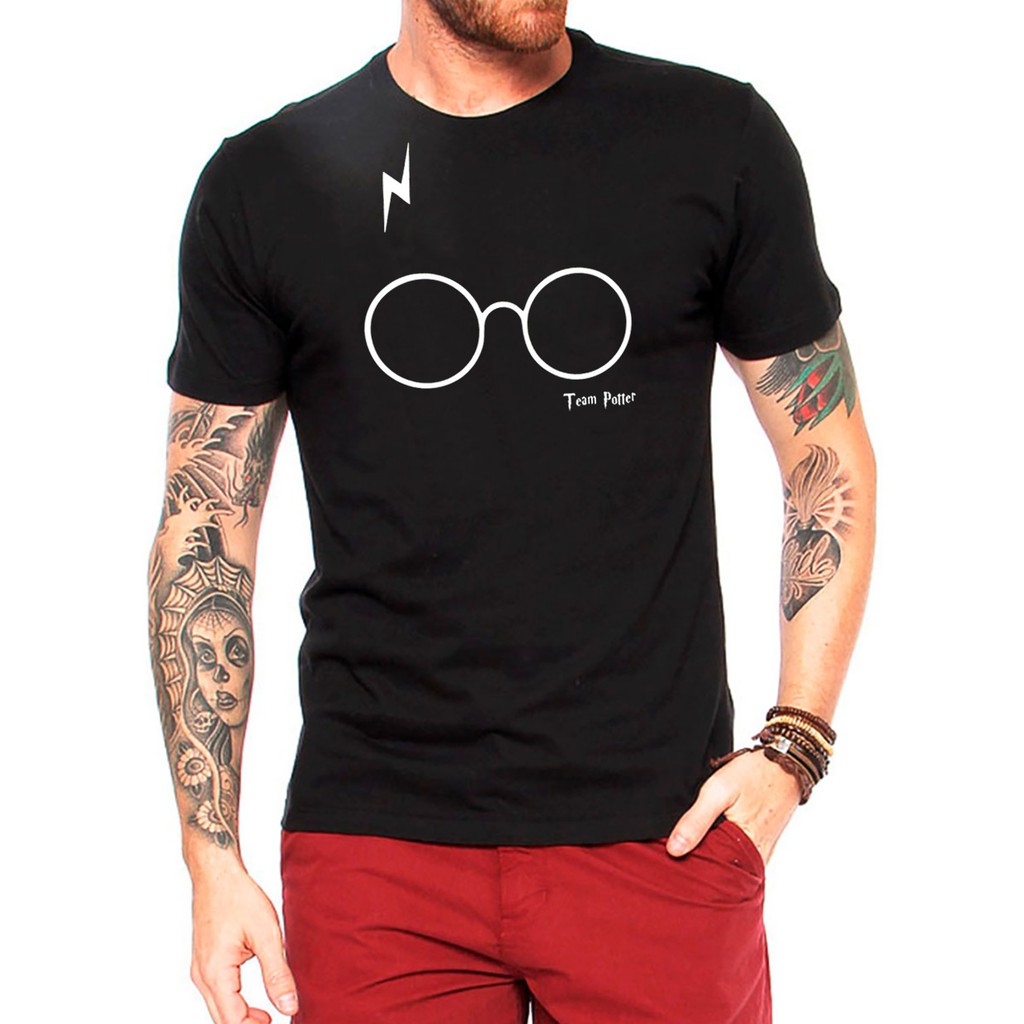 Camiseta Harry Team Potter Óculos Magia Bruxo Minimalista