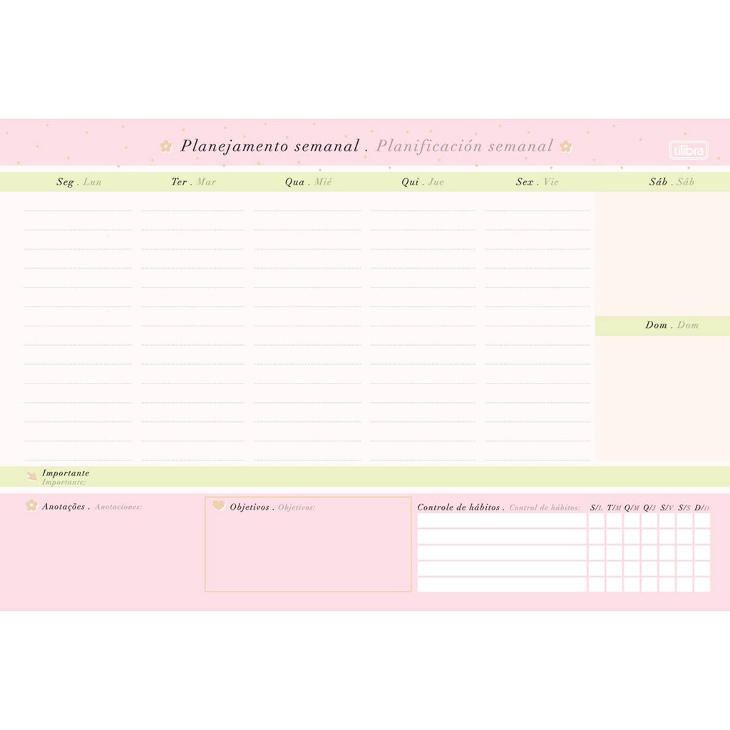 Bloco Planner Semanal Soho Permanente Tilibra Shopee Brasil