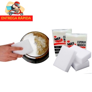 Esponja Magica Branca Melamina Tira Manchas Bucha Para Limpeza