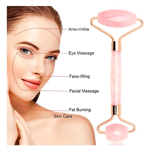 Massageador Facial Pedra Quartzo Rosa Anti Rugas Anti Stress Shopee