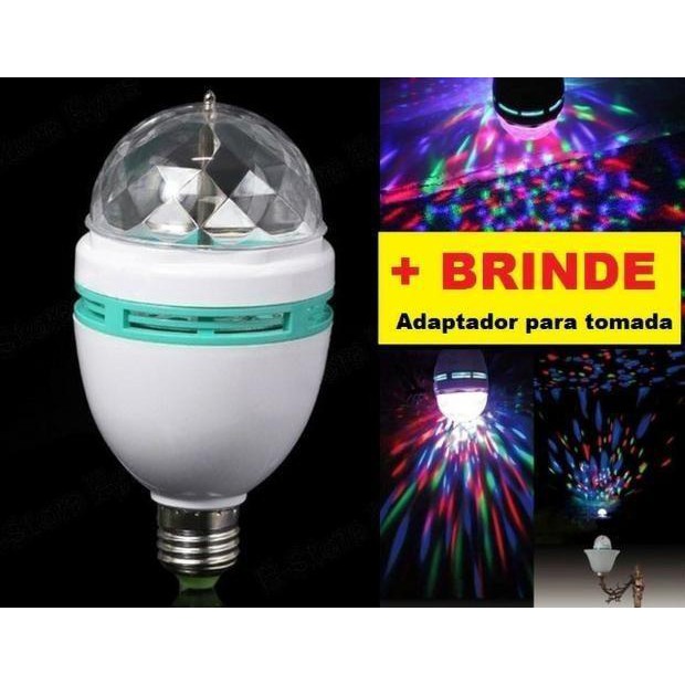 Lampada Led Globo Colorida Rotativa Festa Boate BeeCost