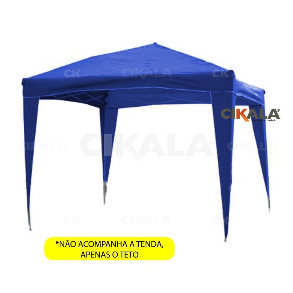 Cobertura Para Tenda Gazebo Nylon X Metros Azul Teto De Fechamento