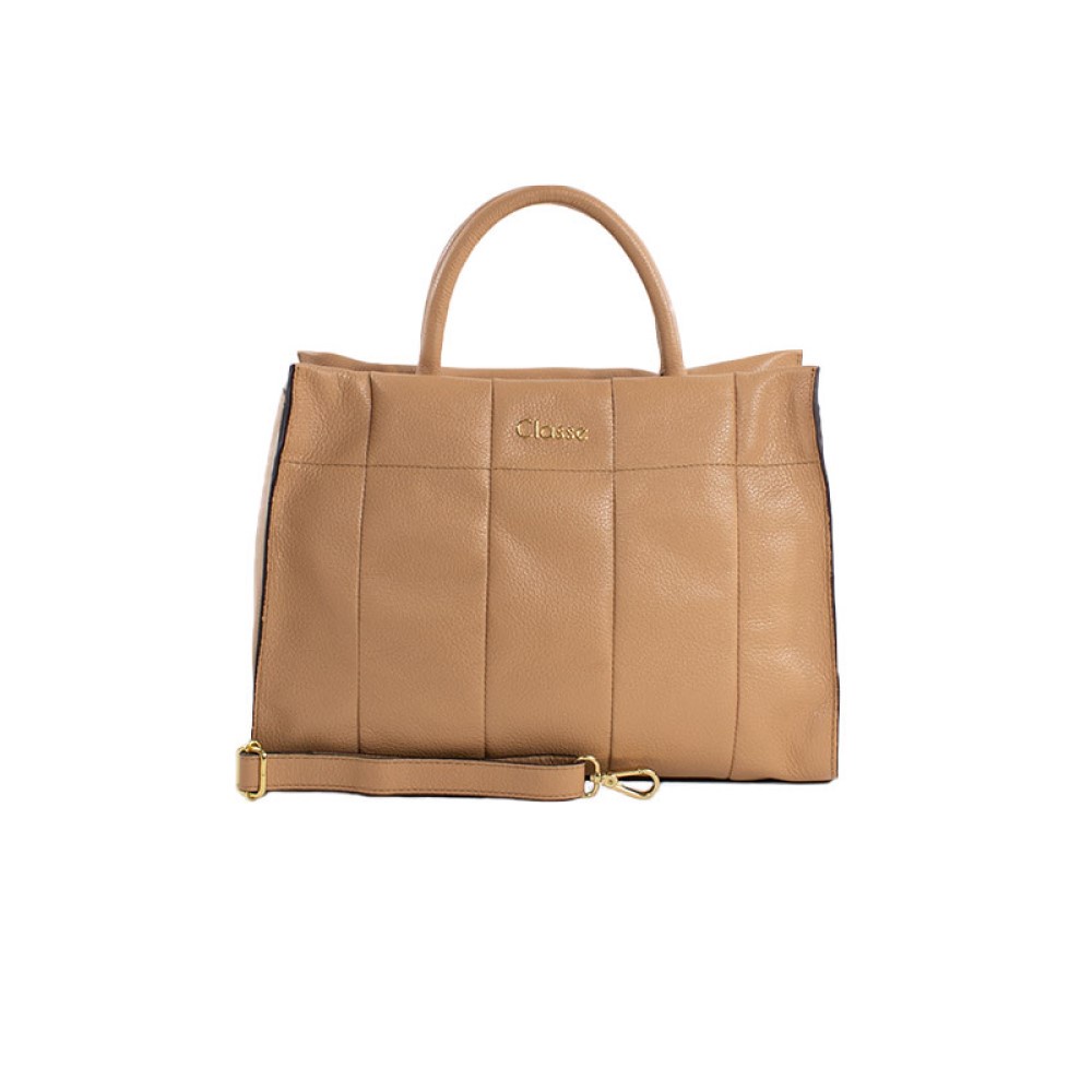 BOLSA CLASSE COURO FEMININA TOTE TRANSVERSAL 2800 2 NUDE Shopee Brasil