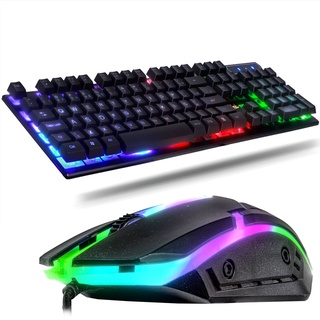 Kit Gamer Teclado Semi Mec Nico Mouse Dpi Usb Rgb Iluminado Jogos