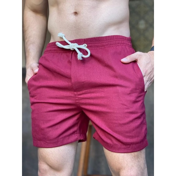 Shorts Masculino Em Linho Bermuda Masculina Modelo Mauricinho Shopee