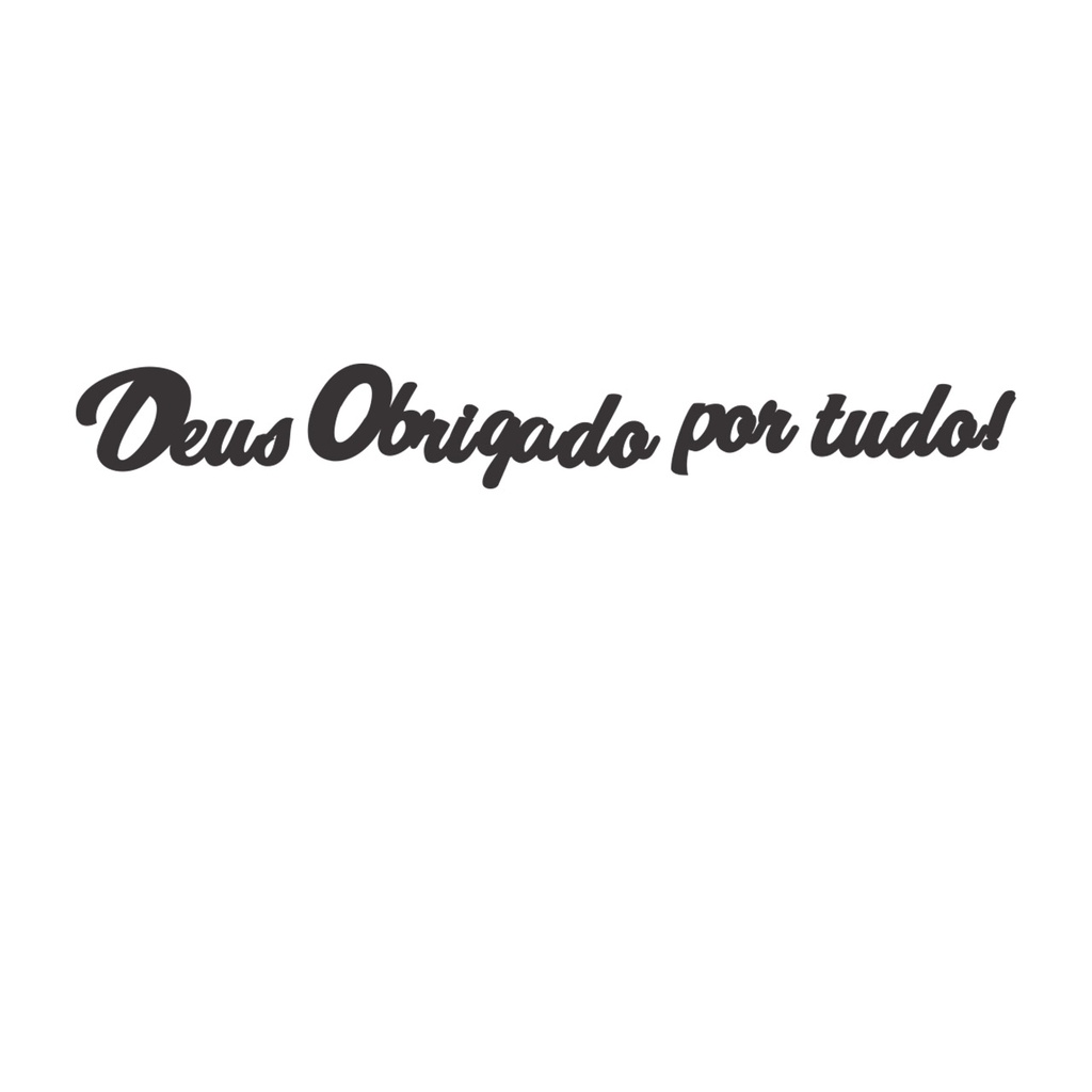 Quadro Decorativo Religioso Frase Deus Obrigado Por Tudo MDF 3mm Preto