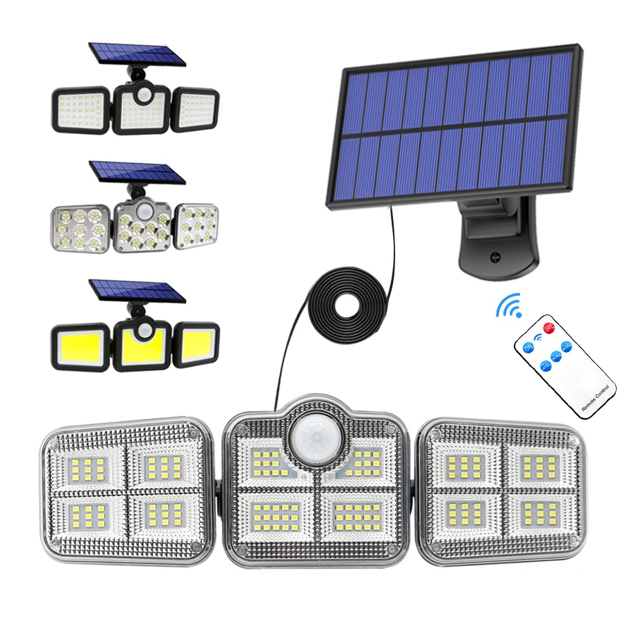 108 122 138 171 3 Cabeça LED Solar Luzes De Jardim Ao Ar Livre Sensor