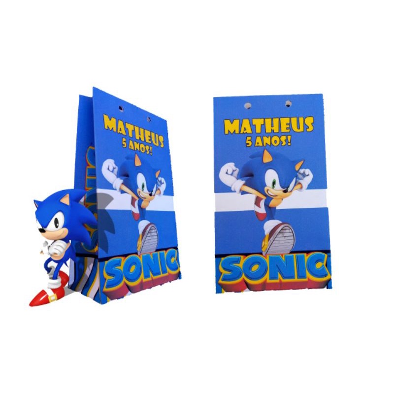 30 sacolinha personalizada Sonic aniversário Shopee Brasil