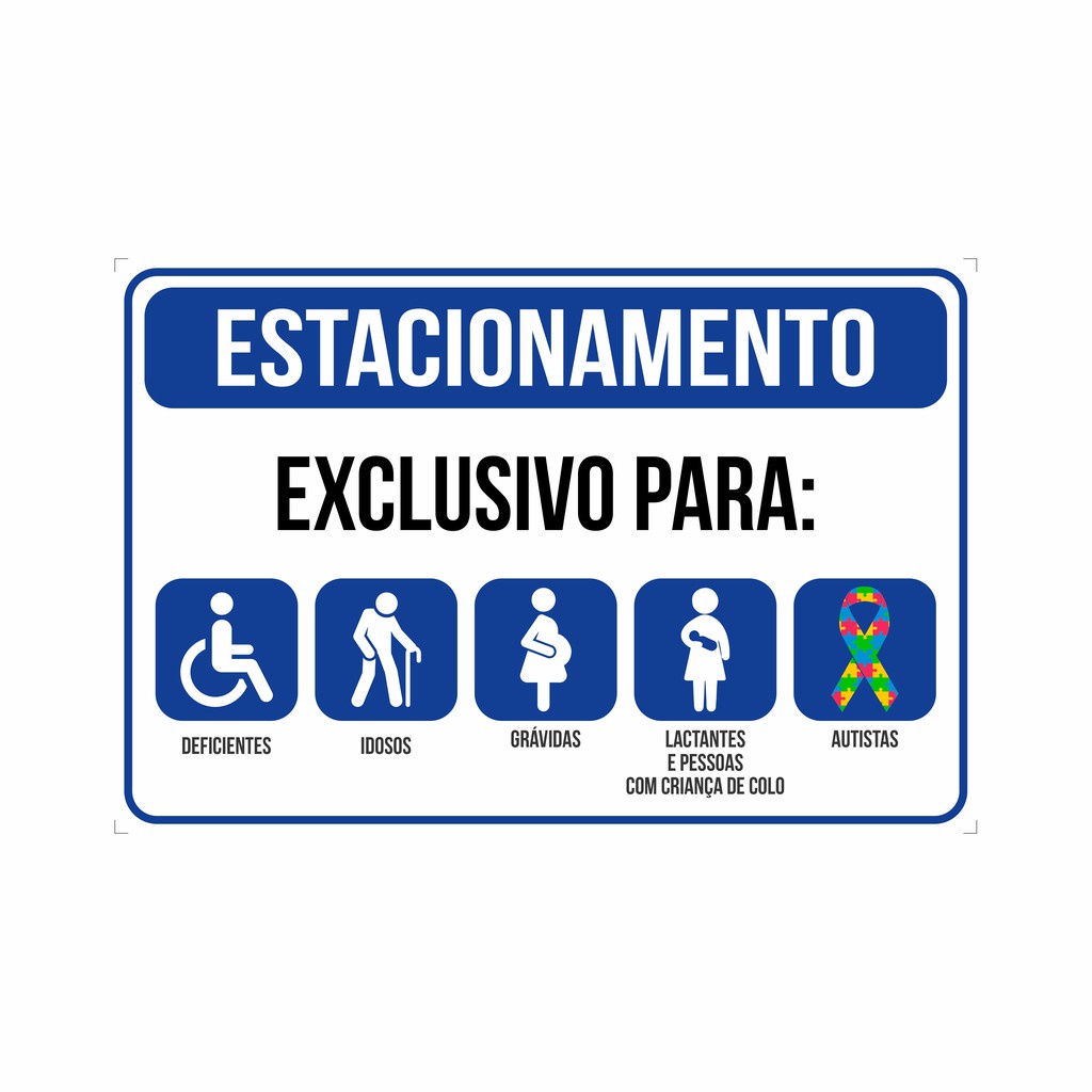 Placa Estacionamento Exclusivo Gestantes Idosos Especiais Shopee Brasil