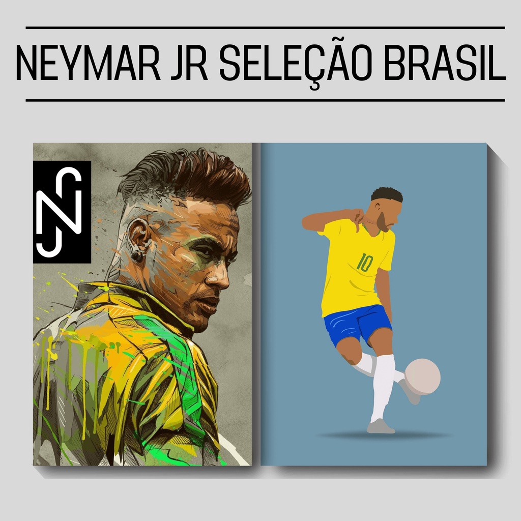 Placa Decorativa Neymar Jr Seleção Brasileira Copa Shopee Brasil