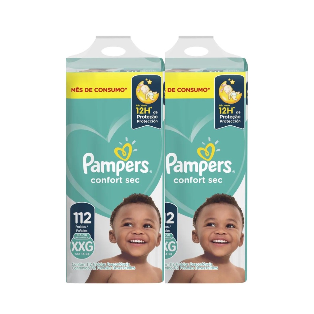 Kit Pacotes De Fraldas Pampers Confort Sec Xxg Und Shopee Brasil