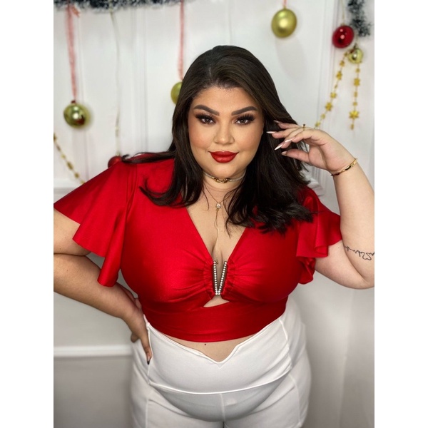 Cropped Plus Size Manga Bufante Princesinha Shopee Brasil