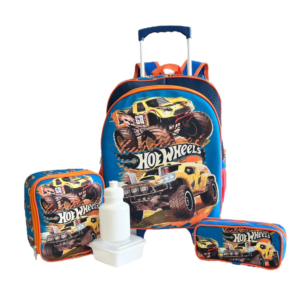 Kit Mochila Infantil Hot Wheels Monster Truck Rodinhas Tam G Shopee
