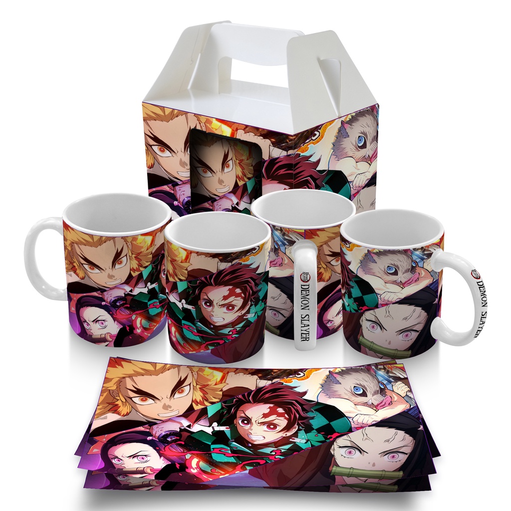 Caneca Demon Slayer 360º Personalizada Caixa Escorrega o Preço