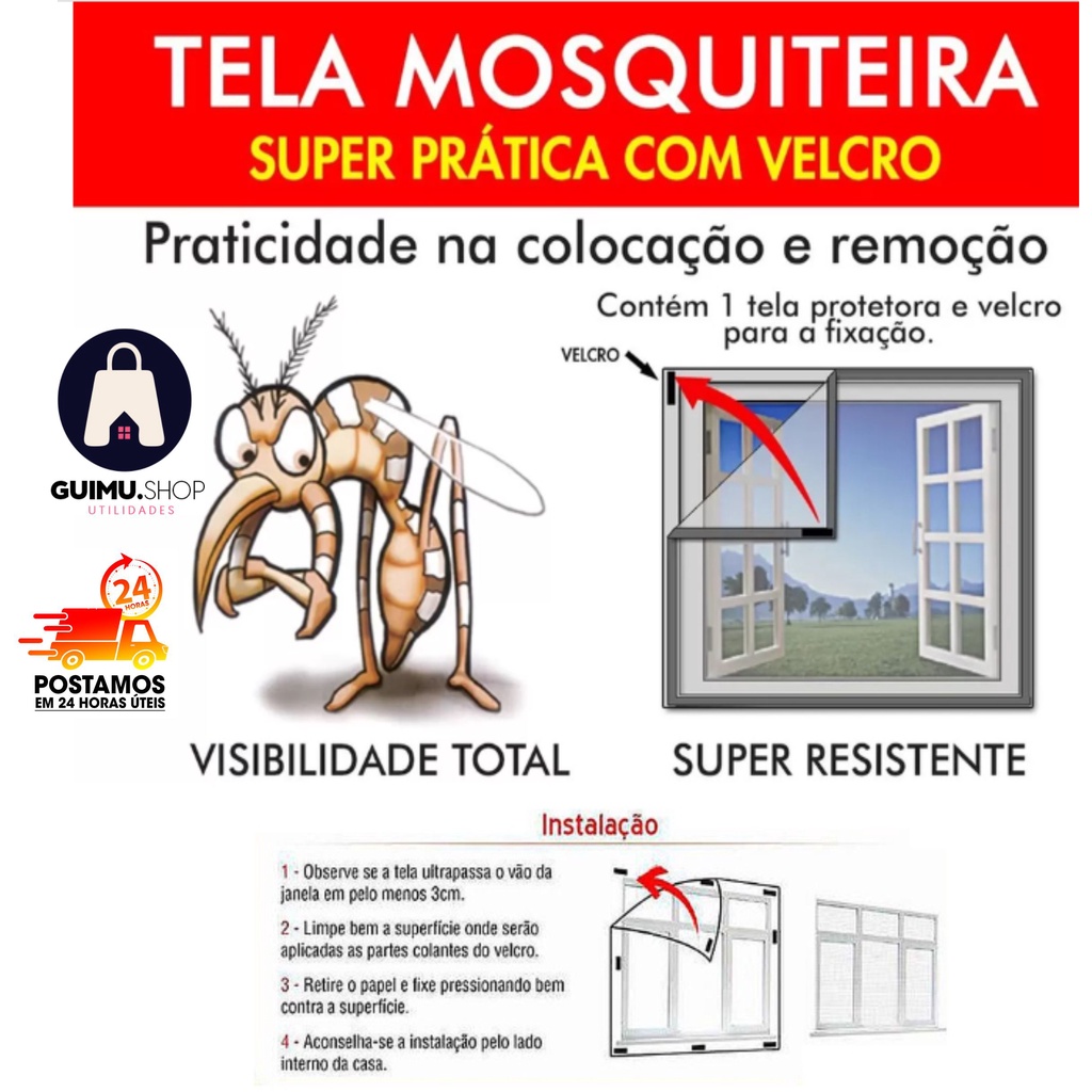 Tela Mosqueteiro Velcro A Medidas Para Janelas Shopee Brasil