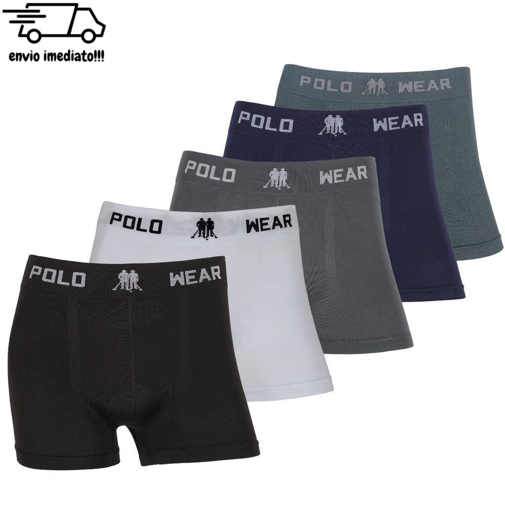 Kit Cueca Boxer Microfibra Polo Wear Cores Masculina Shopee Brasil