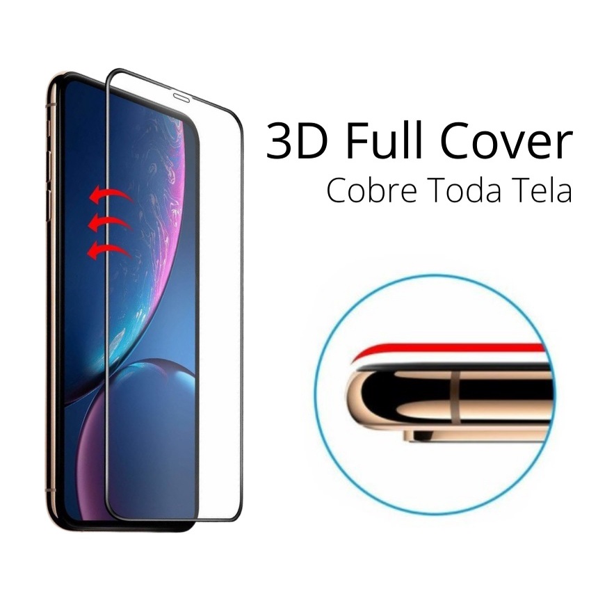 Pel Cula De Vidro D Full Cover Dispon Vel Para Todos Iphone Se