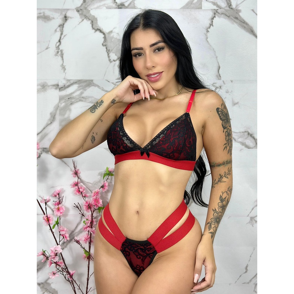 Conjunto Lingerie Tiras Vivi Shopee Brasil