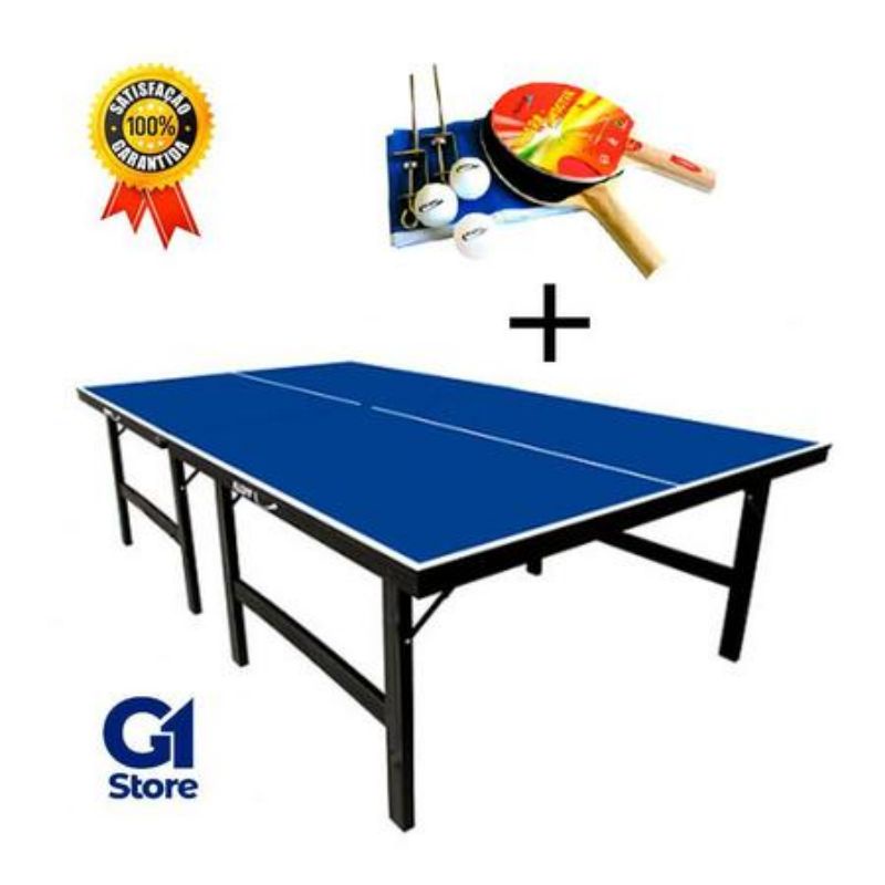 MESA DE PING PONG MDP 18mm 1002 KLOPF KIT Suporte Rede Bolinhas