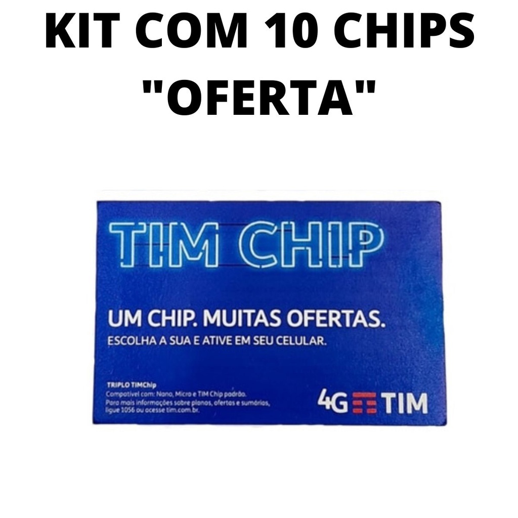 Kit 10 Chips Tim 4g Triplo Corte Qualquer Ddd Shopee Brasil