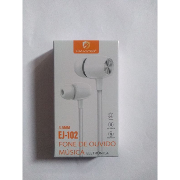 Fone De Ouvido Fio E Microfone Hmaston Intra Auricular Ej