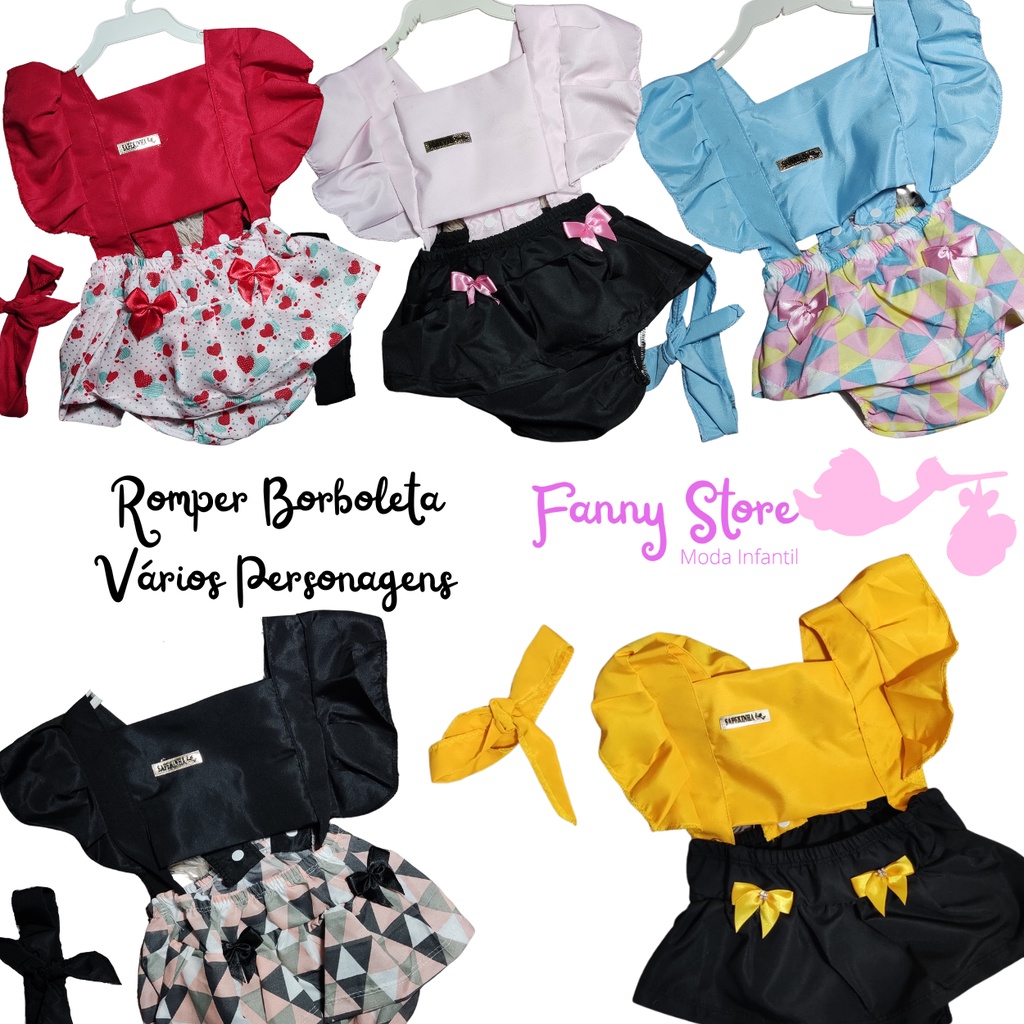 Romper ou Jardineira Cropped fantasia de bebê para Mêsversário Faixa