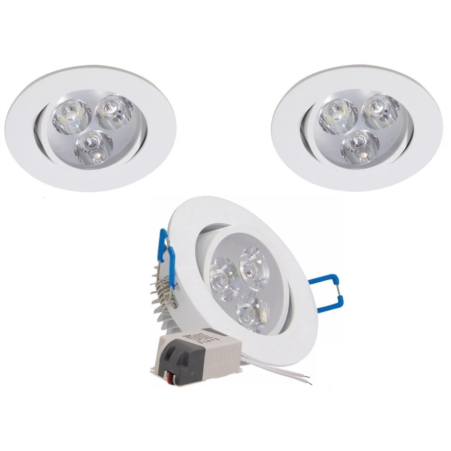 Kit Spot Led Dicroica W Direcional Embutir Sanca Branco Frio