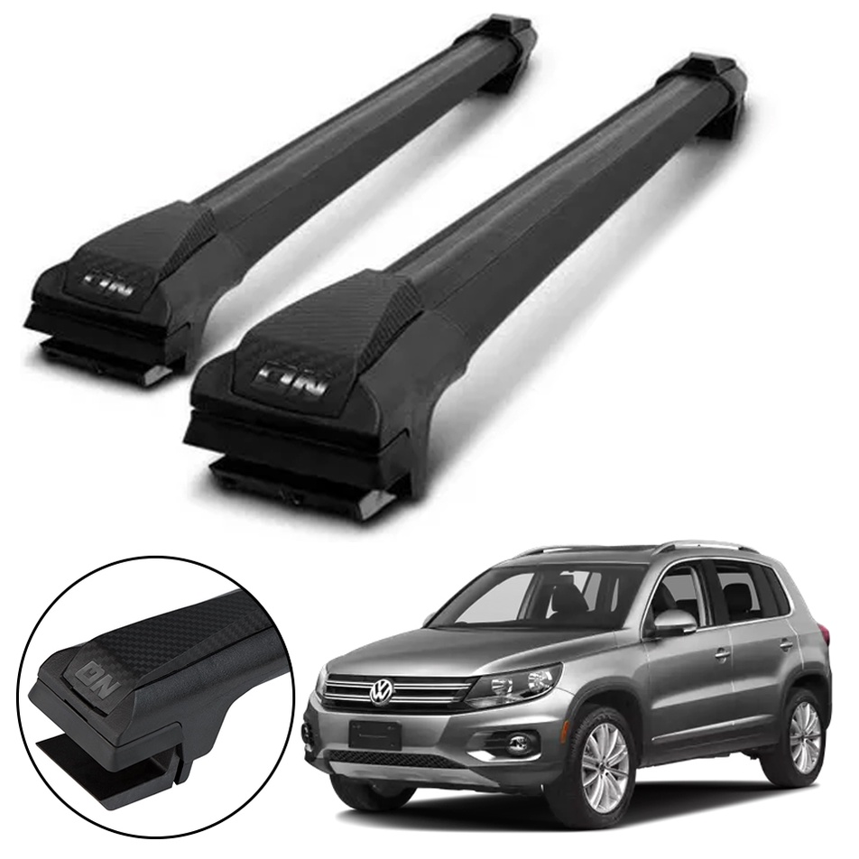 Rack Travessa De Teto Bagageiro Tiguan até 2017 Slim Preto Stoned