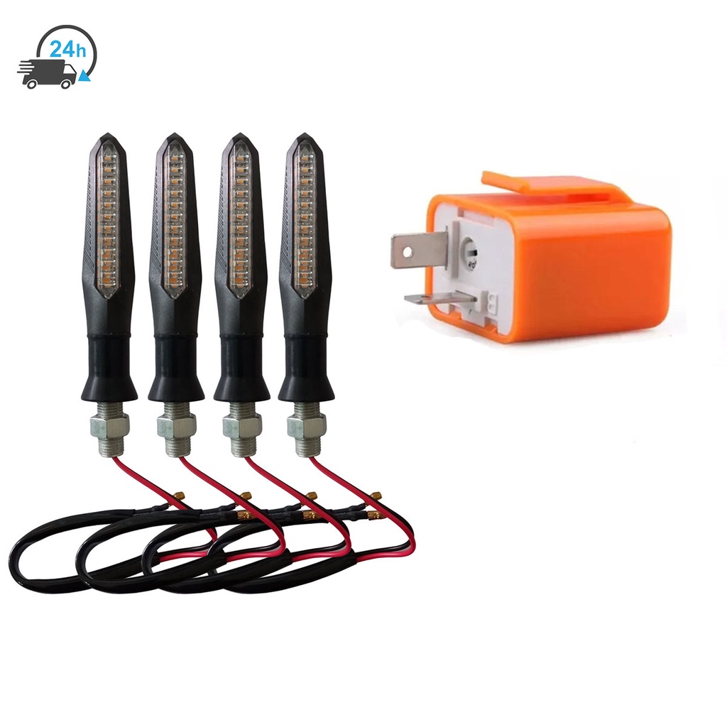 Kit Setas Led Universal Sequencial Honda Yamaha Rele De Led