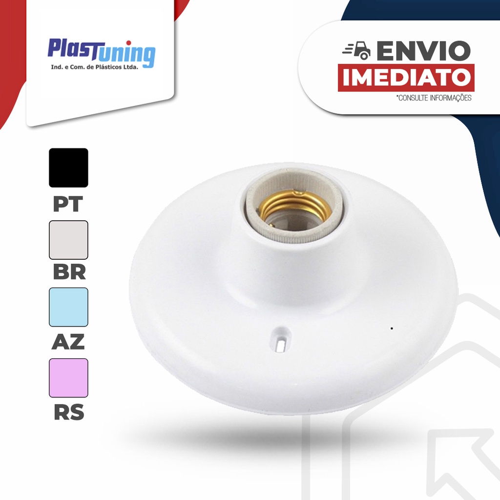 Luminária Plafon Plafonier para Lâmpada Liso C Bocal E 27 Colorido