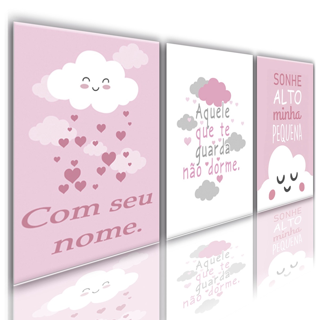 Kit Quadros Decorativos de Parede Peças Infantil Menina Aquele Que Te