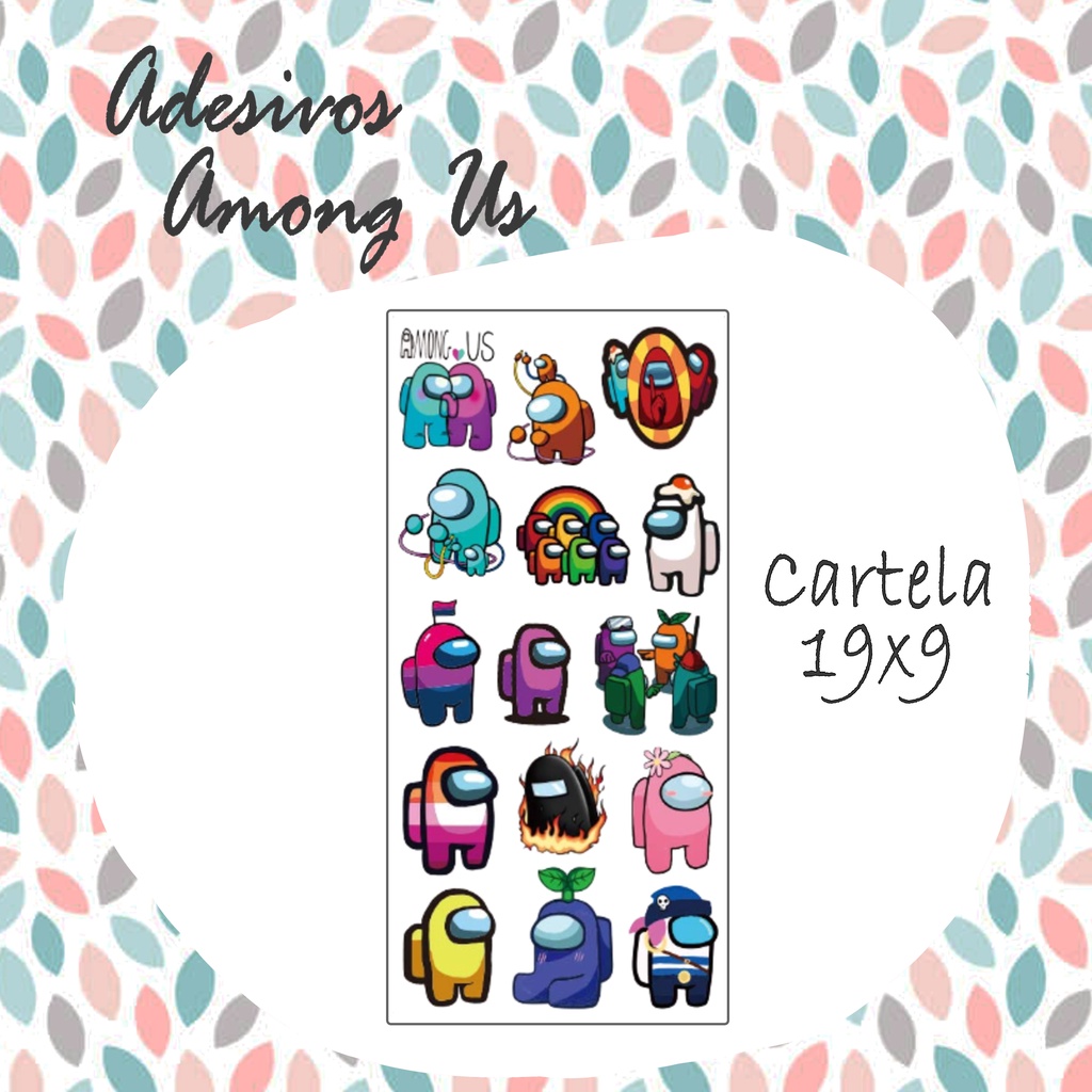 Adesivos Among Us Etiquetas Sticker Em Papel Cartela 19x9 Shopee