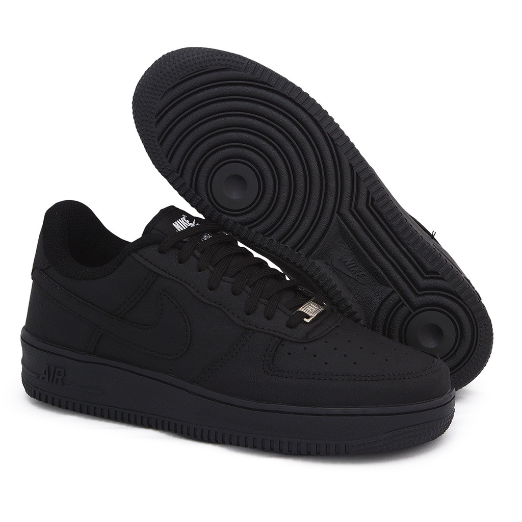 Tenis Air Force 1 All Black Feminino Masculino Super Confortável Preto