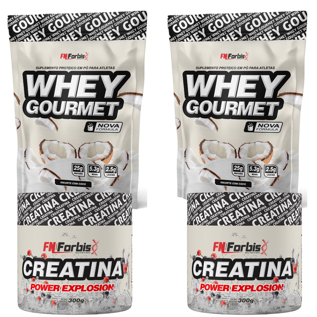 Kit Whey Protein Gourmet Fn Forbis Refil G Creatina Fn Forbis