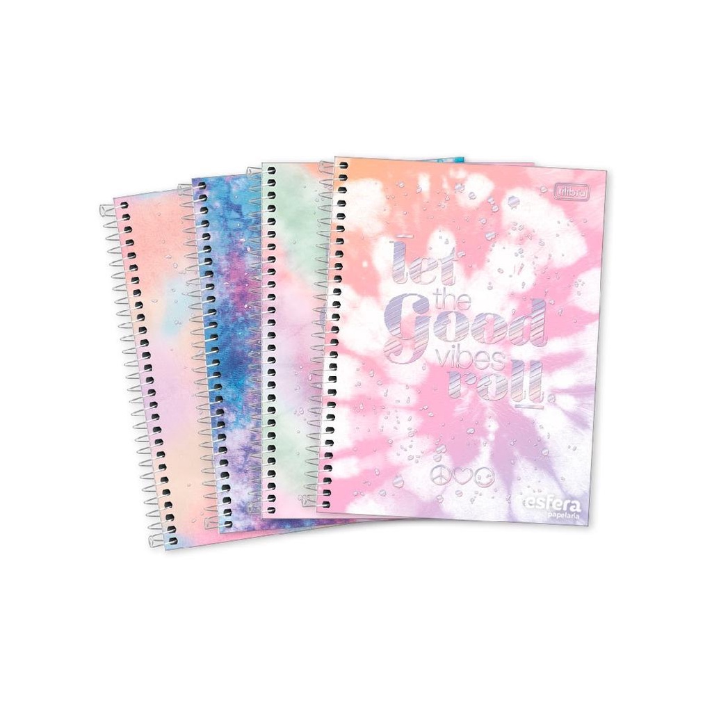 Caderno 10 Materias Colegial Good Vibes Tilibra 160 Folhas Shopee Brasil