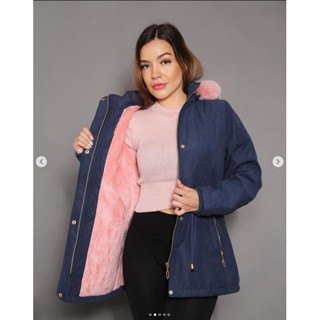 Sobretudo Feminino Parka Forro Pelo Pelinhos Capuz Shopee Brasil