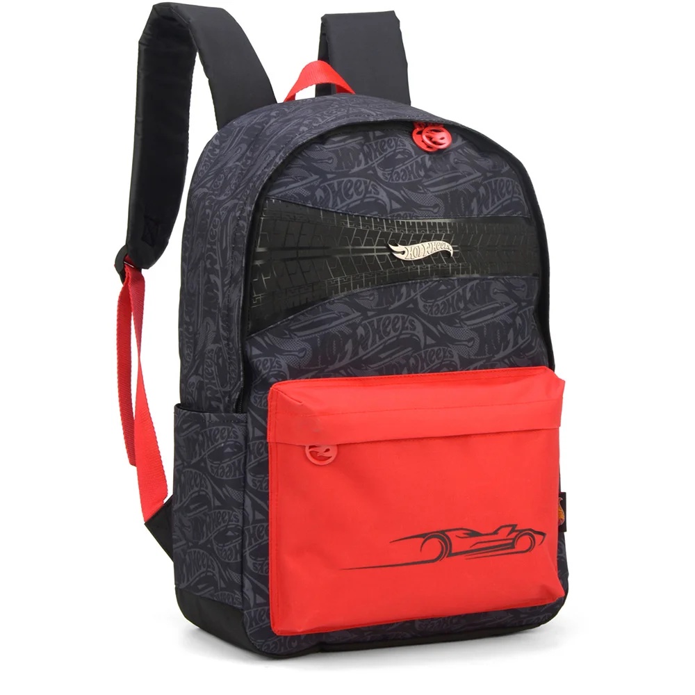 Mochila Costas Escolar Juvenil Menino Original Hot Wheels Shopee Brasil