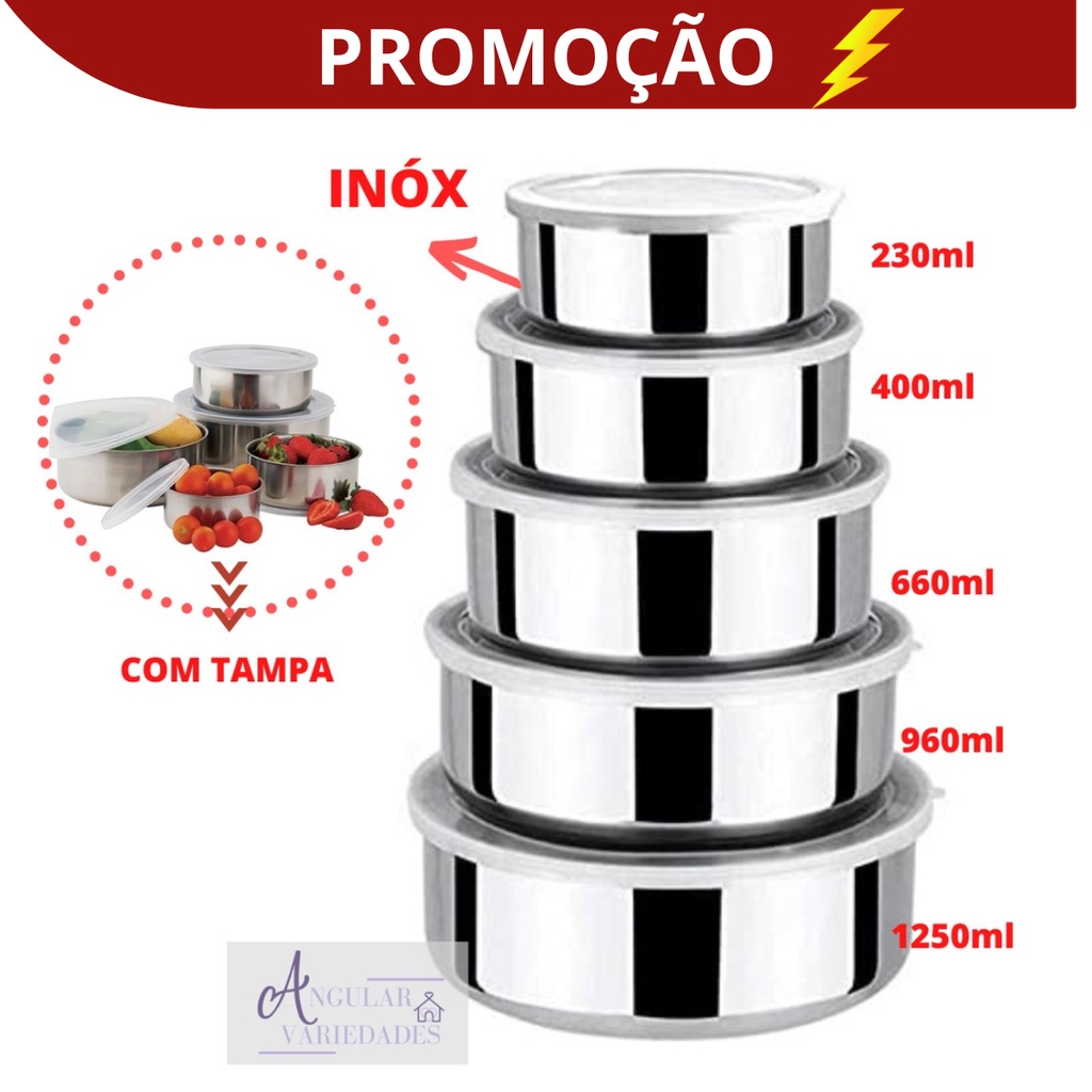 Jogo Tigelas De A O Inox Cozinha E Cm Clink Desconto