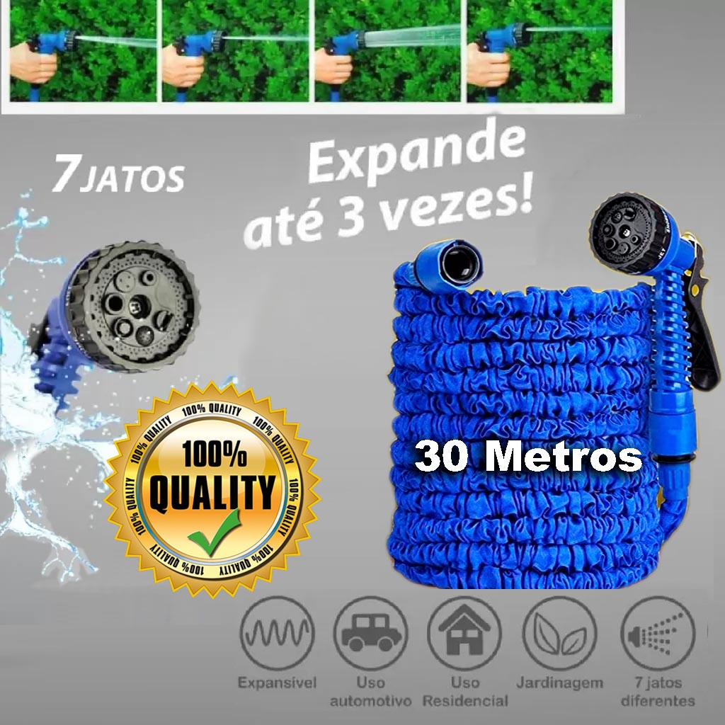 Mangueira Magica 30m Para Jardim Flexivel Retratil 7 Tipos De Jatos