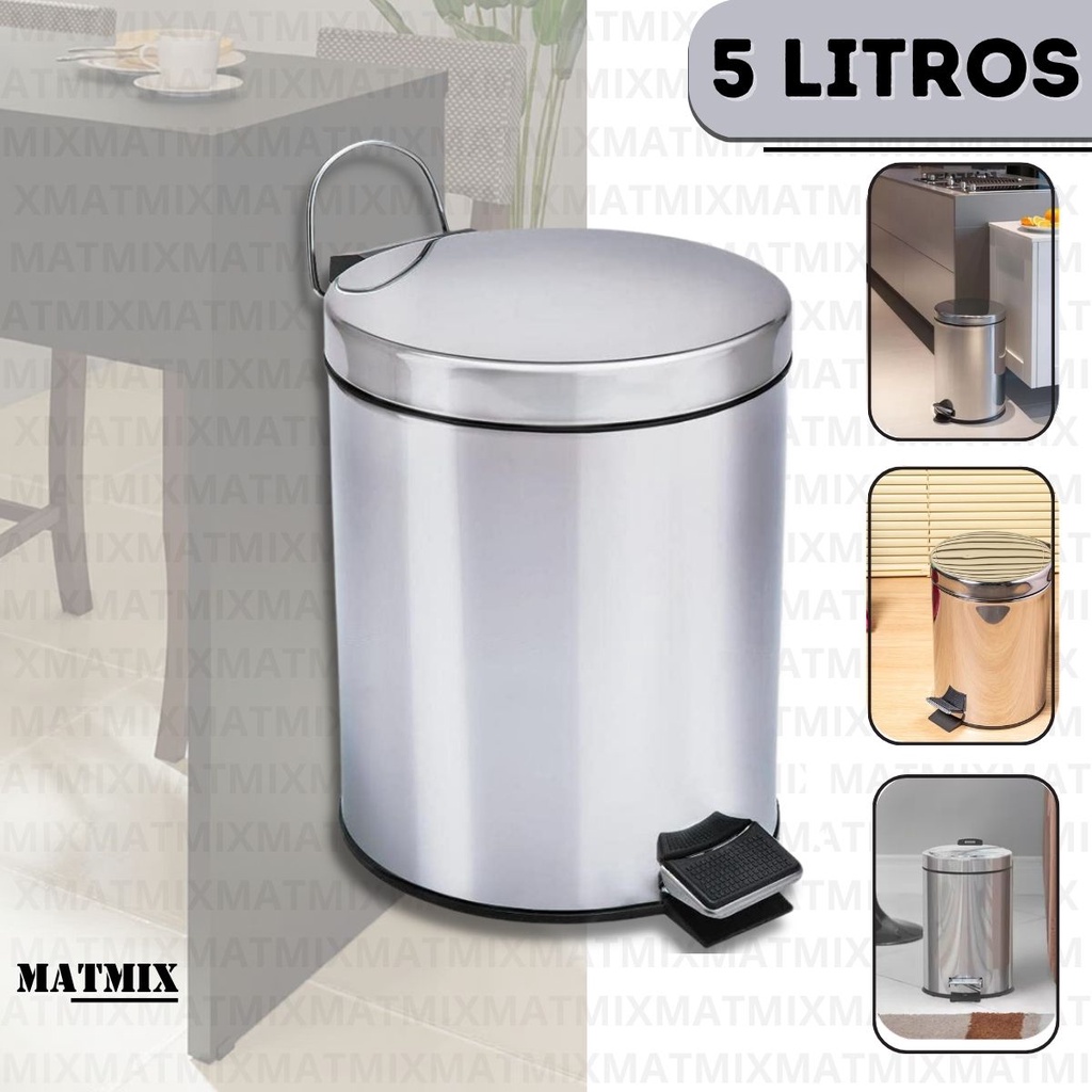 Lixeira Inox Aço Cesto Resistente Reforçado Leve Cozinha Banheiro