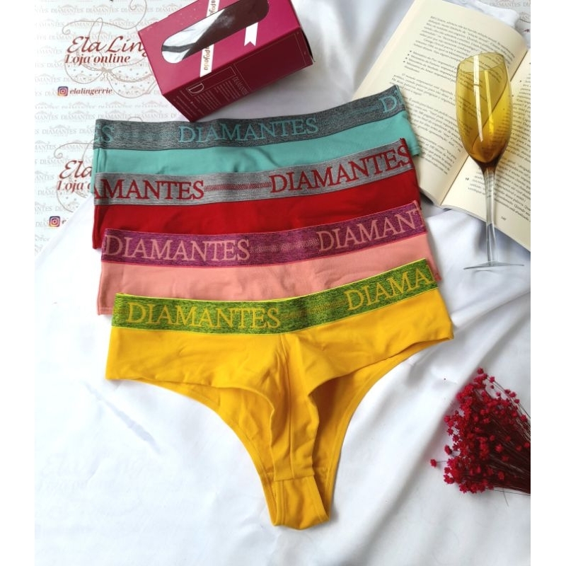 Kit Calcinhas Fio Diamantes Lingerie Shopee Brasil