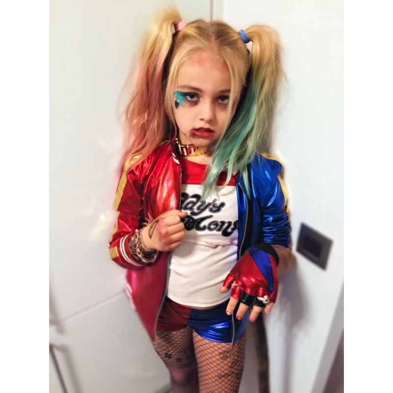 Arlequina Kit Fantasia Infantil Harley Quinn Completa Shopee Brasil