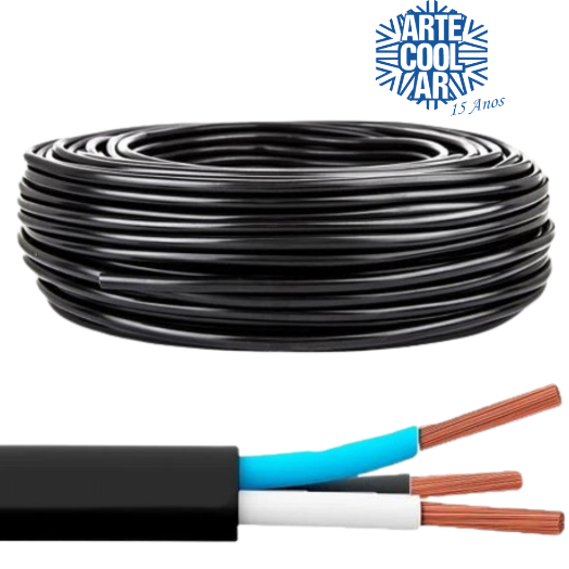 Cabo PP 3 vias para extensão 3x2,5 Preto - venda por metro