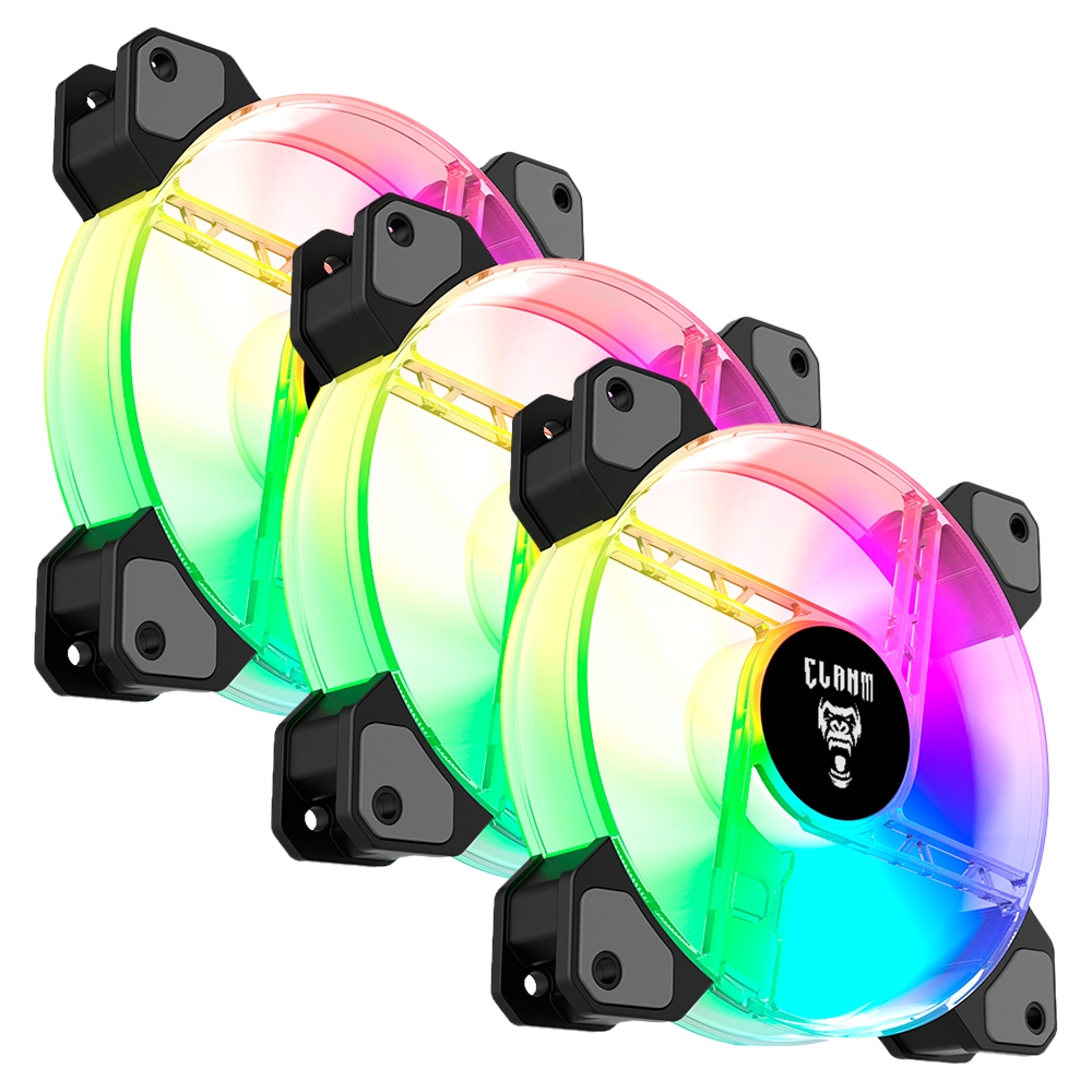 Kit 3 Fans VEX Clanm ARGB 120MM 1100RPM Controlavel 3PIN